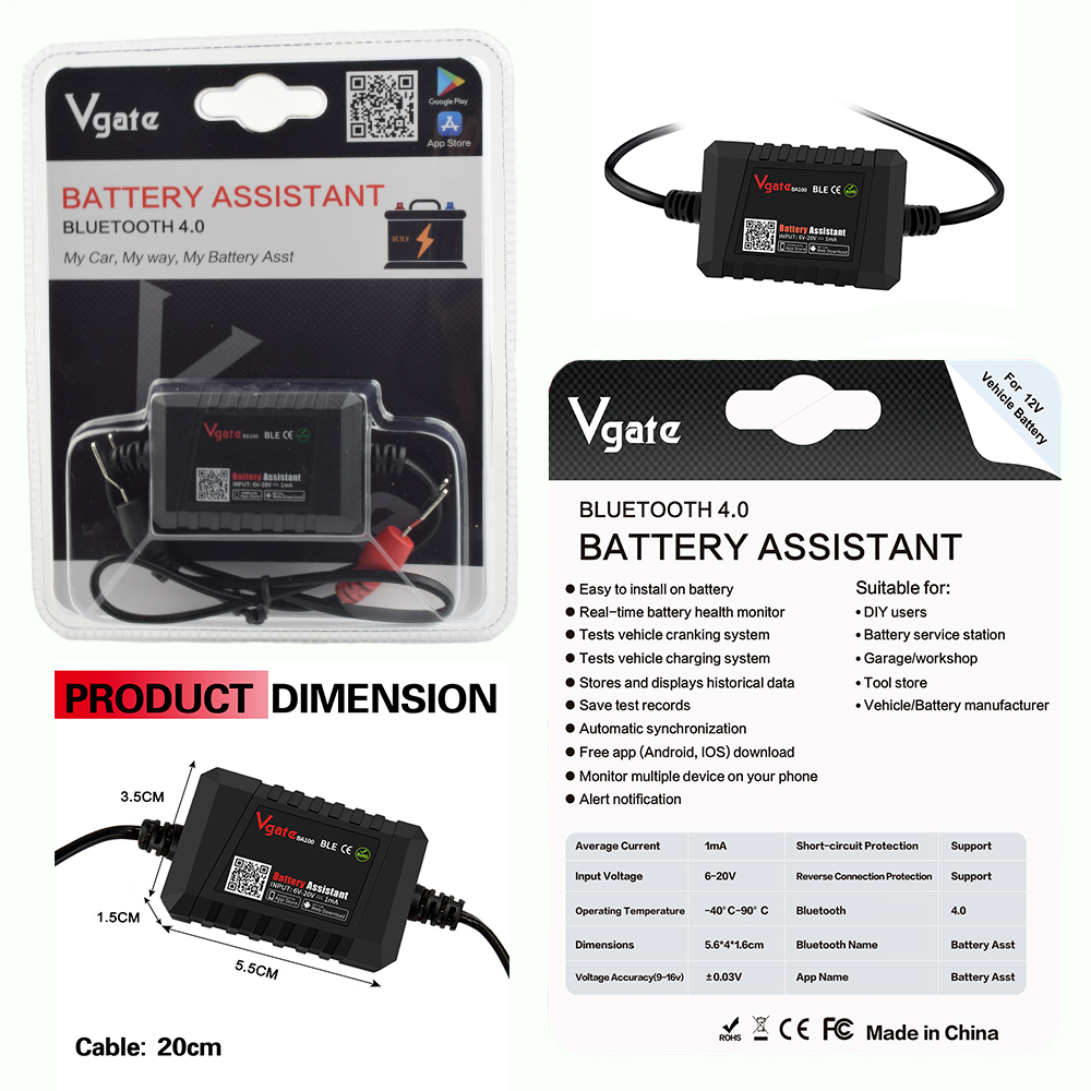 Vgate Battery Assistant  Tester BLE4.0