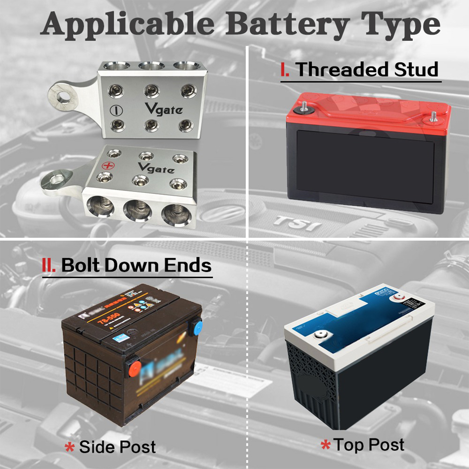 Battery Terminals --O6（M8 or 5/16”-18）