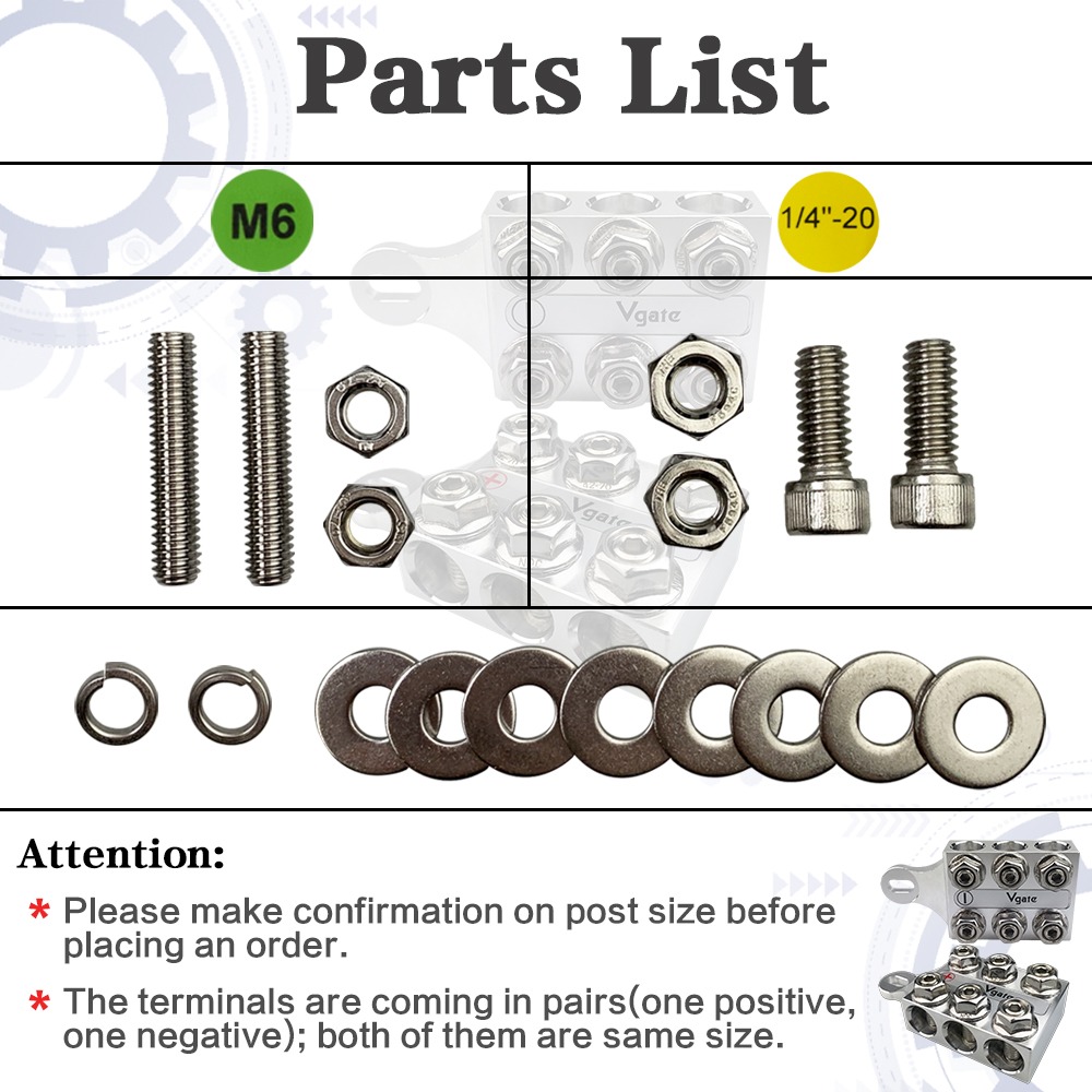 Battery Terminals--O12 ( M6 & 1/4"-20 )